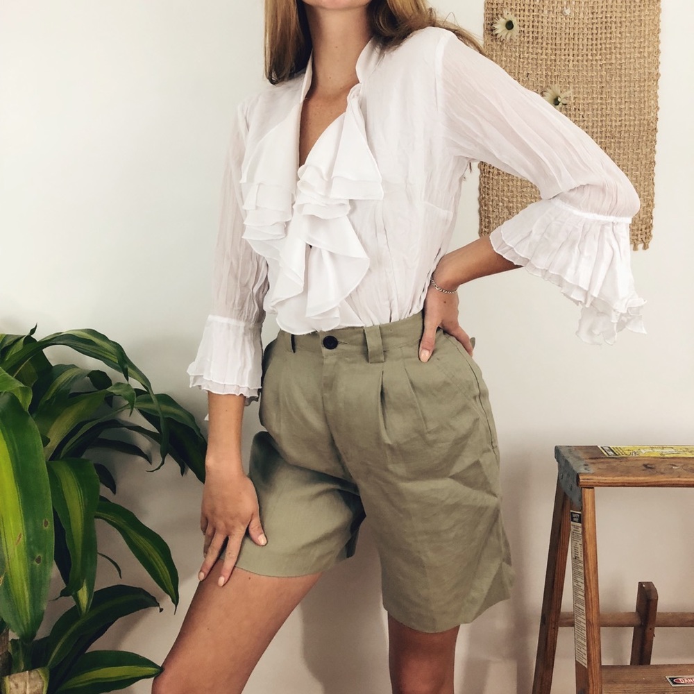 Layered Ruffled Ivory Blouse - Picture 3 of 6